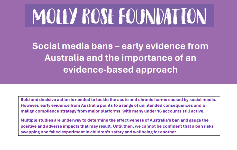 Social media bans – early evidence from Australia and the importance of an evidence-based approach